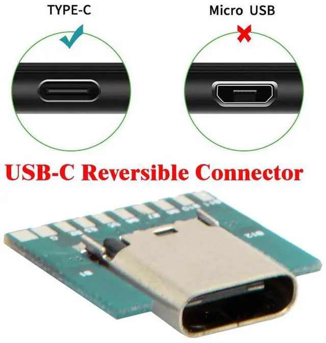 Alt view image 5 of 7 - USB C DIY Connector USB 3.1 Type C 24Pin Female Socket Port Repair Replacement Solder Adapter with PCB Board