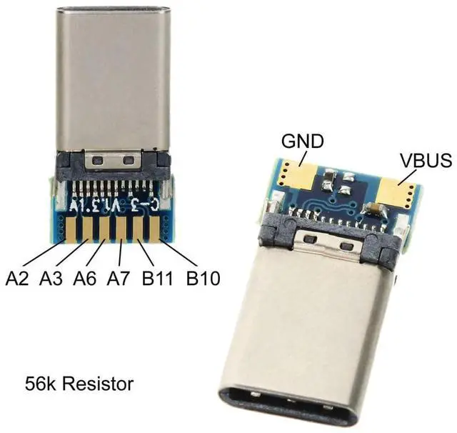 Alt view image 5 of 7 - 10 Pack USB C DIY Connector USB 3.1 Type C 24Pin Male Plug Port Repair Replacement Solder Adapter with PCB Board
