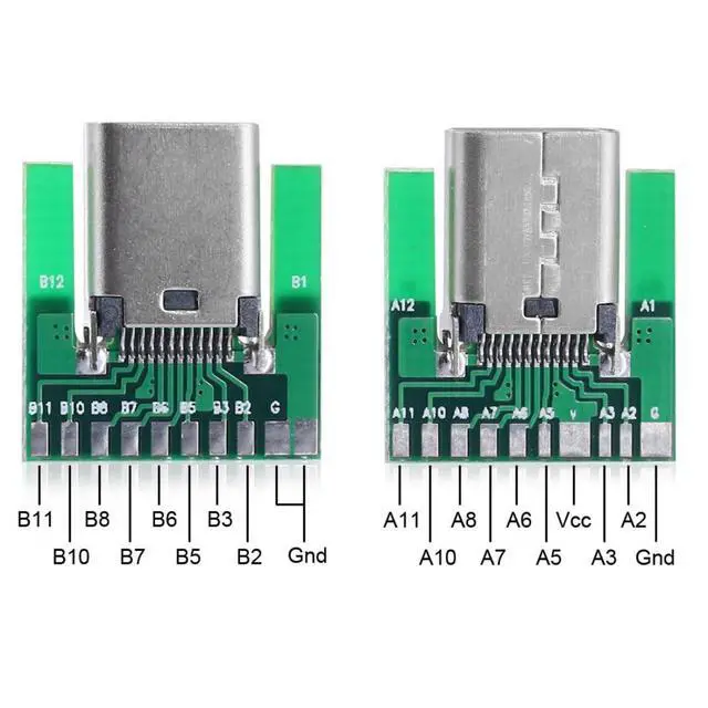 Alt view image 2 of 7 - 10 Pack USB C DIY Connector USB 3.1 Type C 24Pin Female Socket Port Repair Replacement Solder Adapter with PCB Board