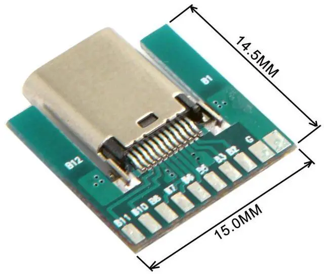 Alt view image 3 of 7 - 10 Pack USB C DIY Connector USB 3.1 Type C 24Pin Female Socket Port Repair Replacement Solder Adapter with PCB Board