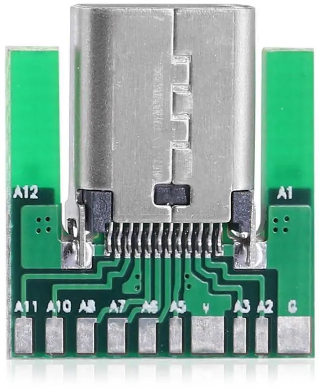 Alt view image 5 of 7 - 10 Pack USB C DIY Connector USB 3.1 Type C 24Pin Female Socket Port Repair Replacement Solder Adapter with PCB Board