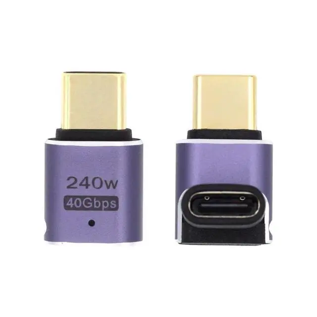 Alt view image 5 of 6 - USB C Connector,USB4 Type C Male to Female 240W Power 40Gbps Data 8K Video Adapter Down Angled for NS Phone Laptop