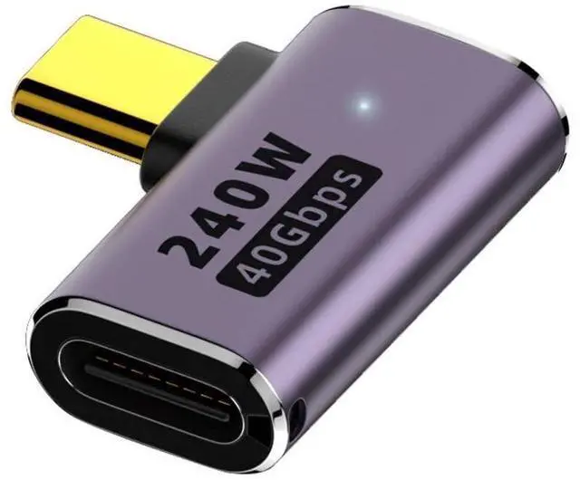 Main image of USB C Connector,USB4 Type C Male to Female 240W Power 40Gbps Data 8K Video Adapter Right Angled for NS Phone Laptop