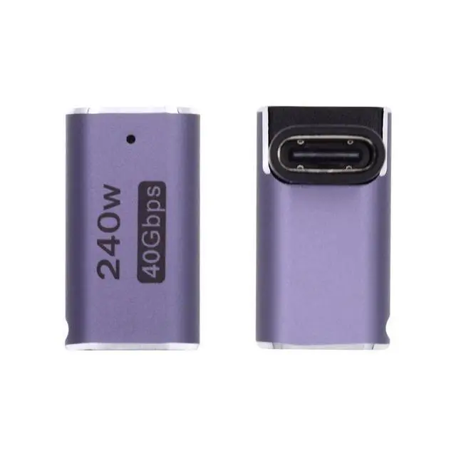 Alt view image 5 of 6 - USB C Connector,USB4 Type C Female to Female 240W Power 40Gbps Data 8K Video Adapter 90 Degree Angled for NS Phone Laptop