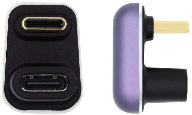 Alt view image 5 of 6 - USB C Connector,USB4 Type C Male to Female 240W Power 40Gbps Data 8K Video Adapter U Shape Angled for NS Phone Laptop
