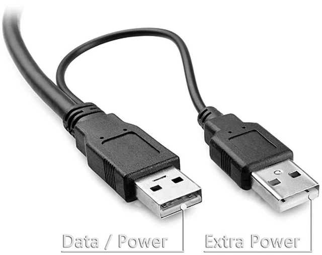 Alt view image 5 of 7 - Dual USB 2.0 Male to Standard B Male Y Cable Support 5V Power for Printer Scanner External Hard Disk Drive