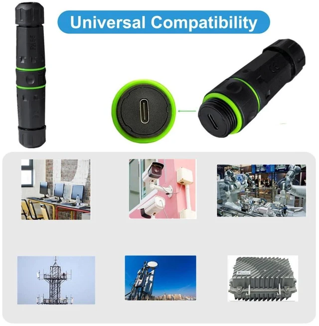 Alt view image 4 of 7 - USB C Waterproof Coupler,IP68 USB 3.1 Type-C 10Gbps Female to Female Data/Power Outdoor Cable Extension Waterproof Adapter