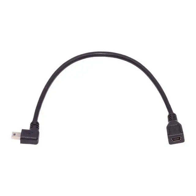 Alt view image 7 of 7 - 2 Pack Mini USB Extension Cable, USB 2.0 Mini USB 5Pin Male to Female 90 Degree Angled Power Charging Data Transfer Extension Cable for Dash Cam/GPS/Camera 0.98FT/0.3M