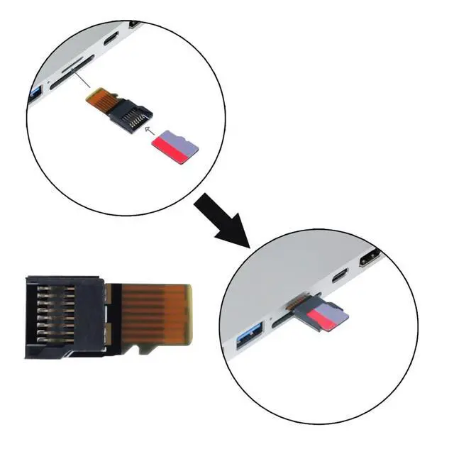 Alt view image 4 of 7 - 5 Pack Micro SD TF Memory Card Adapter,Micro SD TF Card Reader Converter Male to Female Extension Adapter for Car GPS Phone