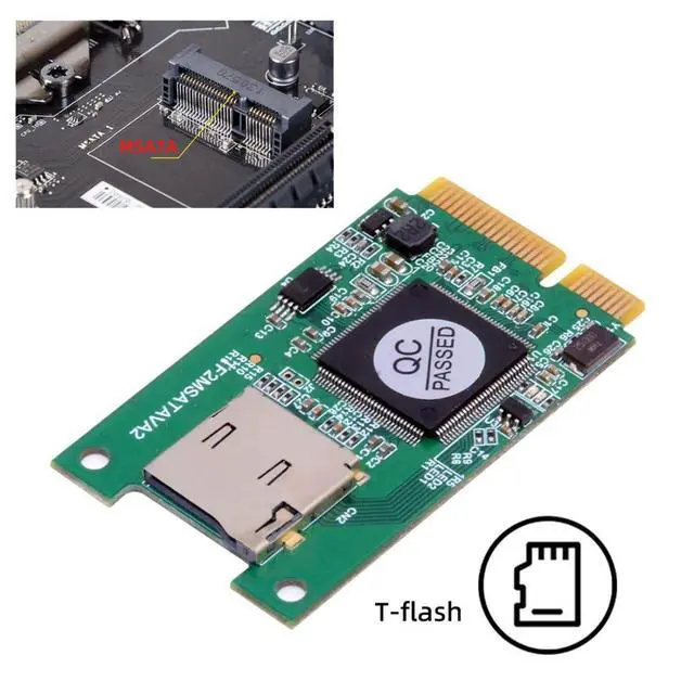 Alt view image 3 of 7 - Micro SD T-Flash TF Card to MSATA TF Card Rearder Adapter 30x50mm