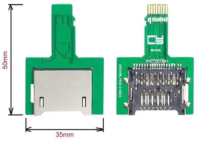 Alt view image 4 of 7 - TF Micro SD Card Male Extender to SD Card Female Extension Adapter PCBA SD/SDHC/SDXC UHS-III UHS-3 UHS-2