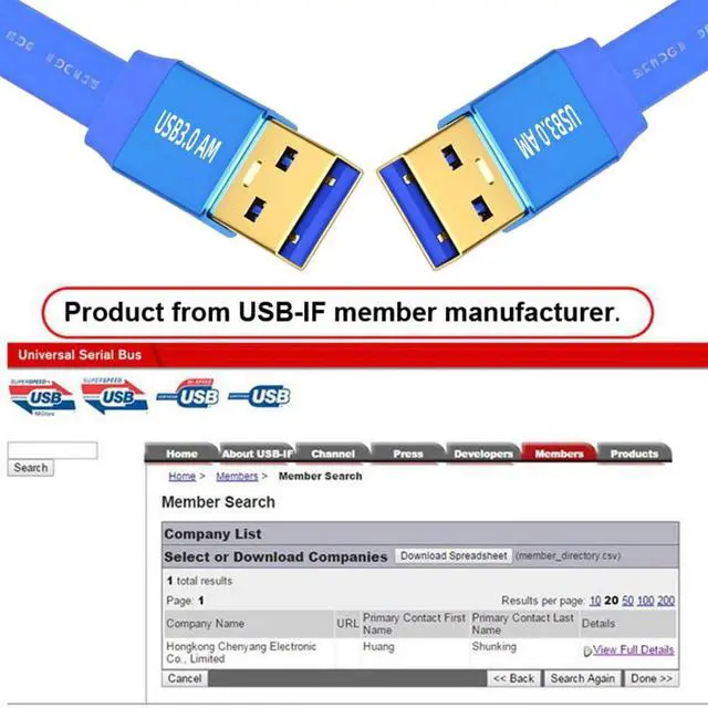 Alt view image 7 of 7 - USB 3.0 Flat Cable,USB 3.0 Male to Male Data Extension Cable 3.28FT/1.0M