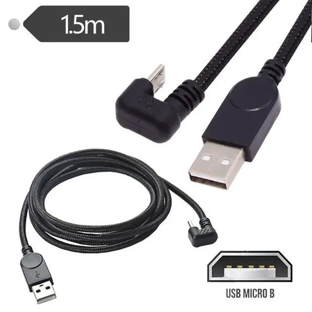 Alt view image 6 of 7 - USB to Micro USB Cable,USB 2.0 Male to Micro USB 5Pin Male 180 Degree U Shape Angled Charge Data Transfer Extension Cable 1.5M