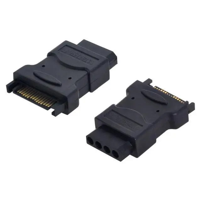Alt view image 2 of 7 - SATA to IDE 4pin Power Adapter 15Pin SATA Male to Molex IDE 4Pin Female Cable Adapter