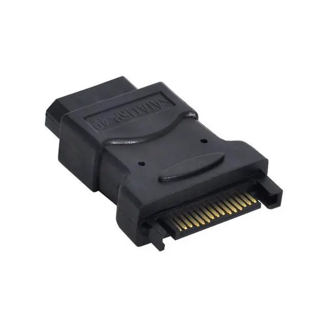 Alt view image 4 of 7 - SATA to IDE 4pin Power Adapter 15Pin SATA Male to Molex IDE 4Pin Female Cable Adapter