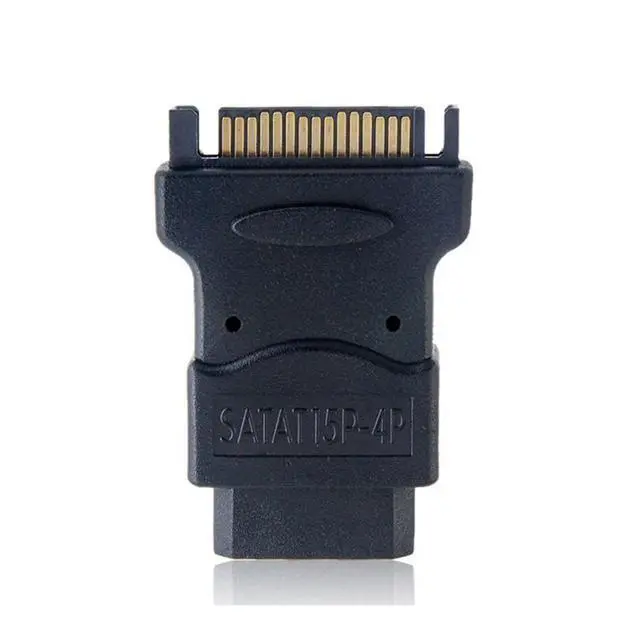 Alt view image 5 of 7 - SATA to IDE 4pin Power Adapter 15Pin SATA Male to Molex IDE 4Pin Female Cable Adapter