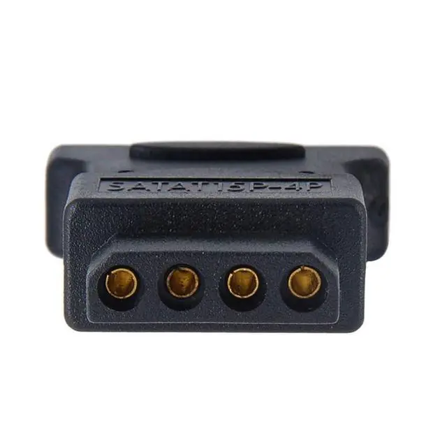 Alt view image 6 of 7 - SATA to IDE 4pin Power Adapter 15Pin SATA Male to Molex IDE 4Pin Female Cable Adapter