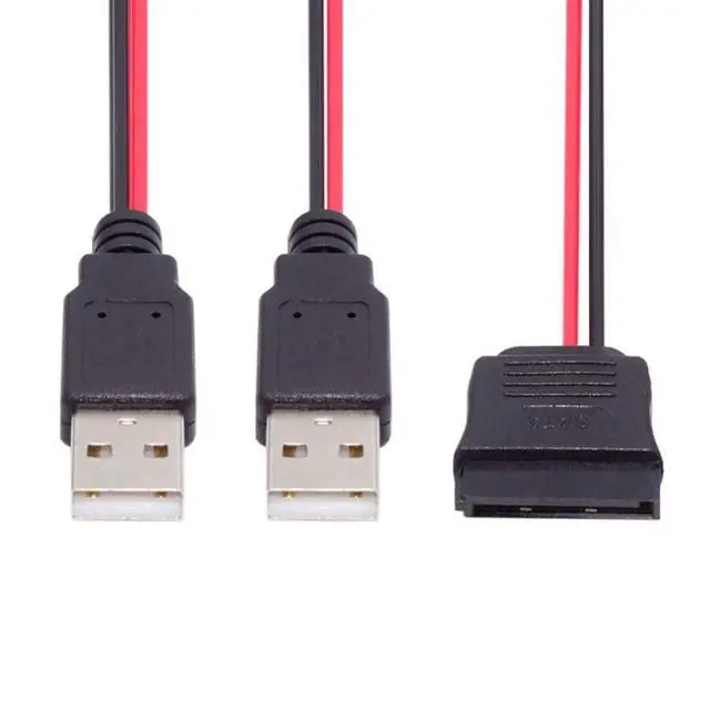 Alt view image 7 of 7 - SATA 15Pin 1 to 2 USB 2.0 Power 5V 2A Cable for 2.5 inch SATA HDD SSD Disk Driver