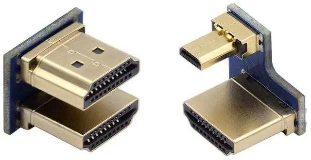 Main image of 2 Pack HDMI to HDMI/Micro HDMI 180 Degree Angled Connector Socket for Raspberry PI 3B/3B+/4B