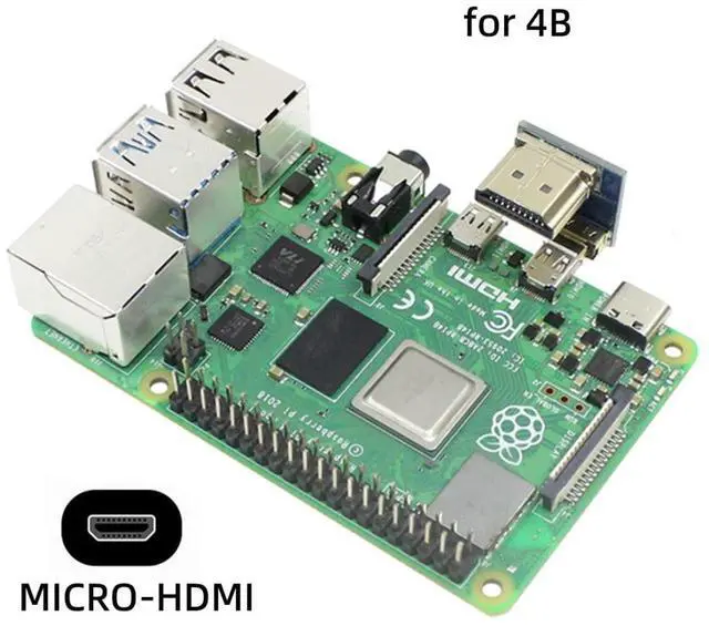 Alt view image 5 of 7 - 2 Pack HDMI to HDMI/Micro HDMI 180 Degree Angled Connector Socket for Raspberry PI 3B/3B+/4B
