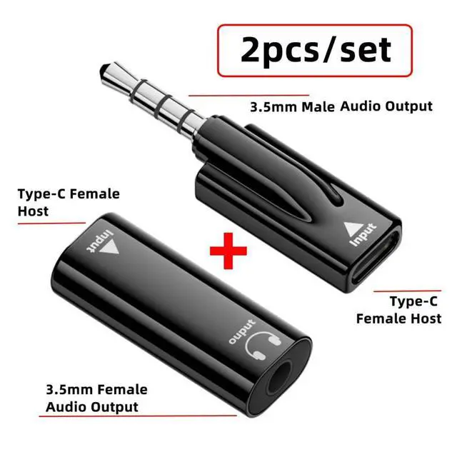 Alt view image 2 of 7 - 2 Pack USB C to 3.5mm Headphone Plug/Jack Adapter Support Hi-Res 16bits 48KHz HiFi Sound Quality with DAC Chip