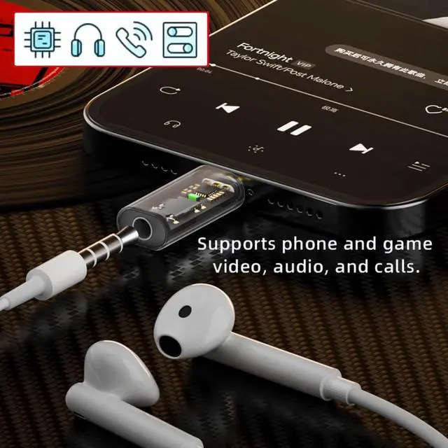 Alt view image 2 of 7 - 2 Pack USB C to 3.5mm Headphone Jack Adapter Support 16bits 48KHz HiFi Sound Quality with DAC Chip