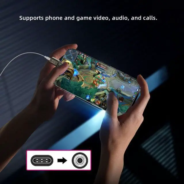 Alt view image 6 of 7 - USB C to 3.5mm Headphone Jack Adapter Support Hi-Res 32bits 384KHz HiFi Sound Quality with DAC Chip