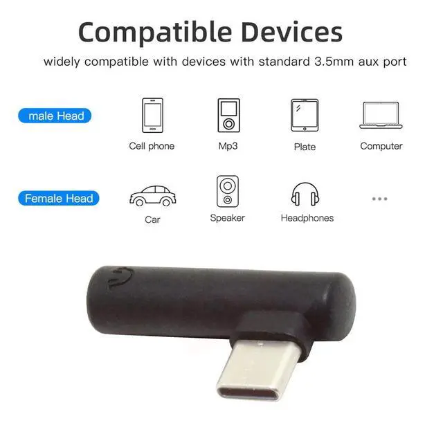 Alt view image 4 of 7 - CY USB C to 3.5mm Adapter,DC 3.5mm Earphone AUX Audio Female to USB 3.1 Type C Male Headphone Adapter 5Pcs/Set