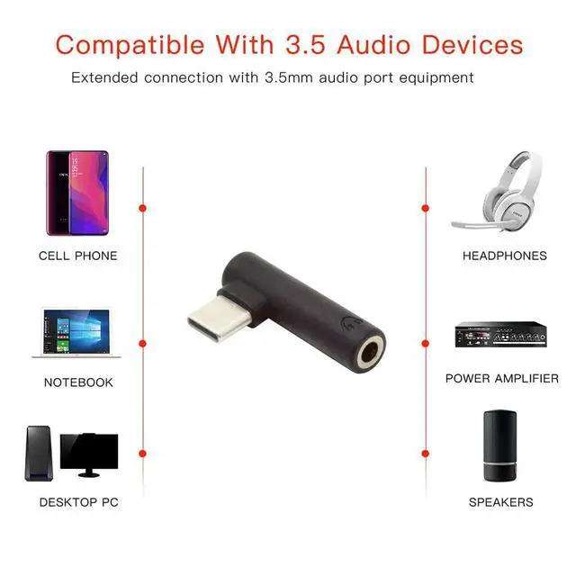 Alt view image 5 of 7 - CY USB C to 3.5mm Adapter,DC 3.5mm Earphone AUX Audio Female to USB 3.1 Type C Male Headphone Adapter 5Pcs/Set