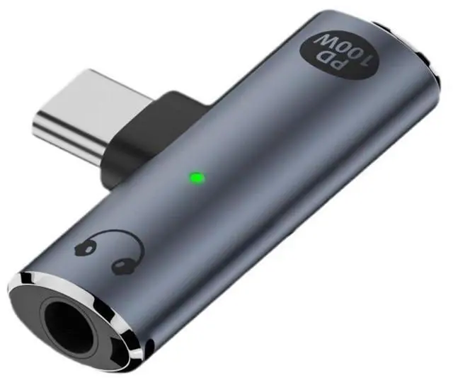 Main image of 2 in 1 USB C to Audio and Charger Adapter,USB C to 3.5mm Headphone Jack and PD 100W Fast Charging Support Charge & Music at Same time