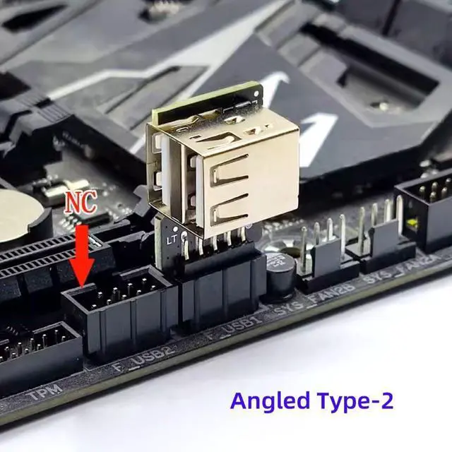 Alt view image 4 of 7 - 3 Pack USB 2.0 Front Panel Header 9Pin/10Pin 1 to 2 USB 2.0 Type A Female Mainboard Header Extension Adapter