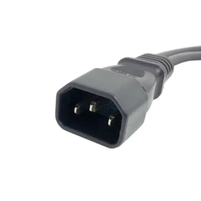 Alt view image 5 of 7 - IEC 320 C14 Male 1 to 2 C13 Female Y Splitter Power Extension Cable Adapter 10A 250V for Monitor/Computer/PDU Chassis/Printer