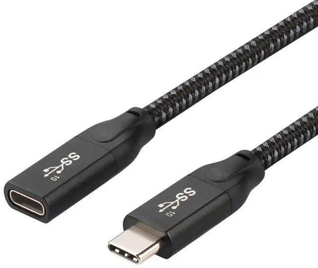 Main image of USB C Extension Cable USB 3.1 Gen 2 Type C Male to Female Fast Charging Data Transfer Extension Nylon Braided Cable 0.3M