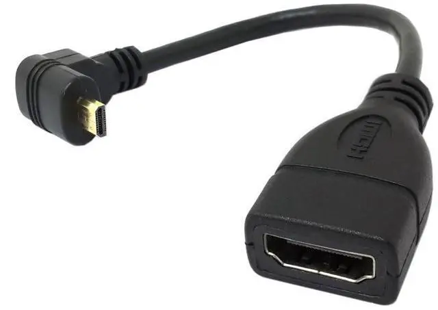 Main image of Micro HDMI Male to HDMI Female 4K60hz HDTV 90 Degree UP Angled Cable Adapter for Displays Monitor Camera 10cm
