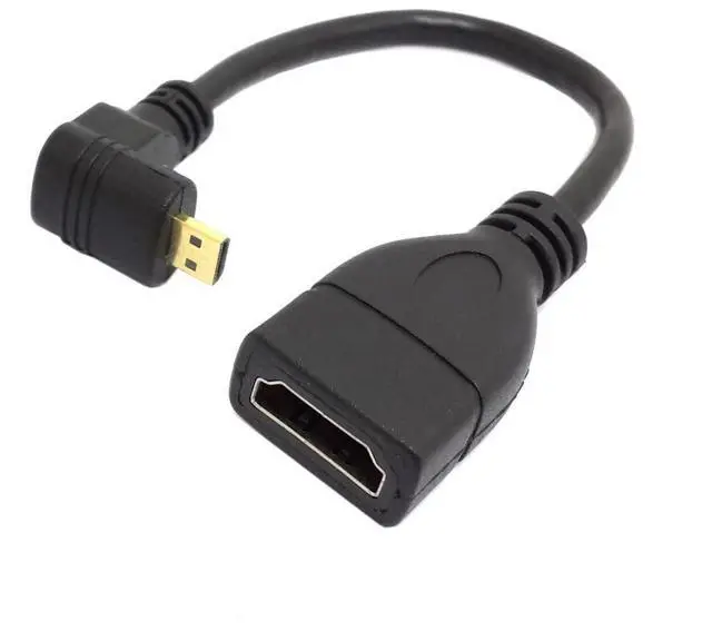 Main image of Micro HDMI Male to HDMI Female 4K60hz HDTV 90 Degree Down Angled Cable Adapter for Displays Monitor Camera 10cm