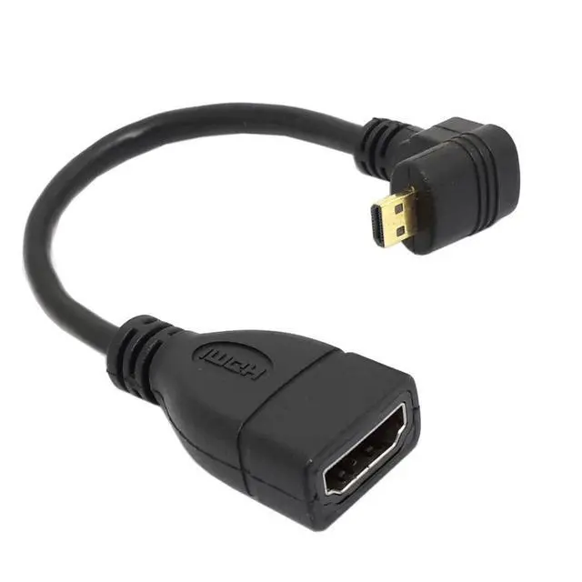 Alt view image 6 of 7 - Micro HDMI Male to HDMI Female 4K60hz HDTV 90 Degree Down Angled Cable Adapter for Displays Monitor Camera 10cm