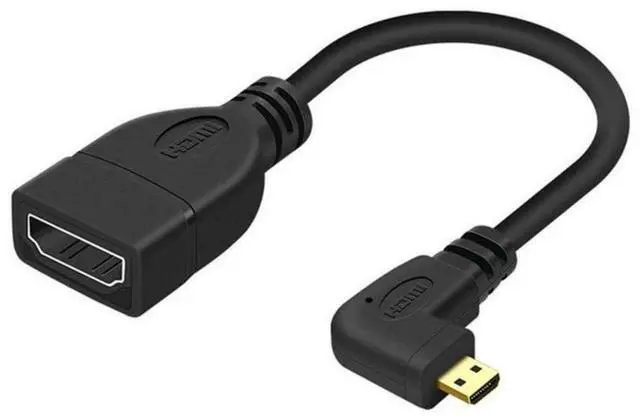 Main image of Micro HDMI Male to HDMI Female 4K60hz HDTV 90 Degree Left Angled Cable Adapter for Displays Monitor Camera 10cm