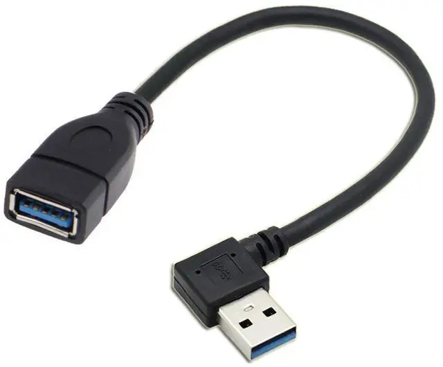 Main image of 6.3 Inch USB 3.0 Extension Short Cable,USB 3.0 Male to Female 90 Degree Left Angled Extension Data Cable for Laptop, Keyboard, Mouse, Flash Drive, Printer