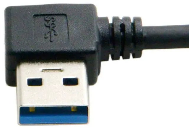 Alt view image 4 of 5 - 6.3 Inch USB 3.0 Extension Short Cable,USB 3.0 Male to Female 90 Degree Left Angled Extension Data Cable for Laptop, Keyboard, Mouse, Flash Drive, Printer