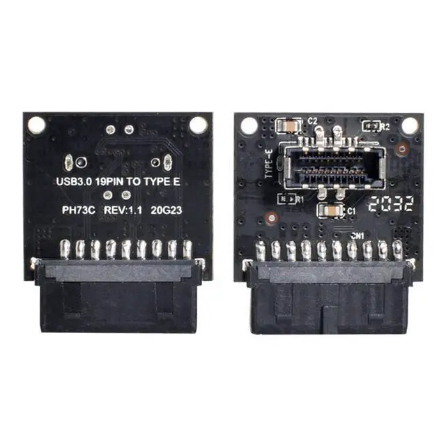 Alt view image 2 of 6 - Motherboard USB 3.0 19/20Pin to USB 3.1 Type-E Front Panel Socket Extension Adapter