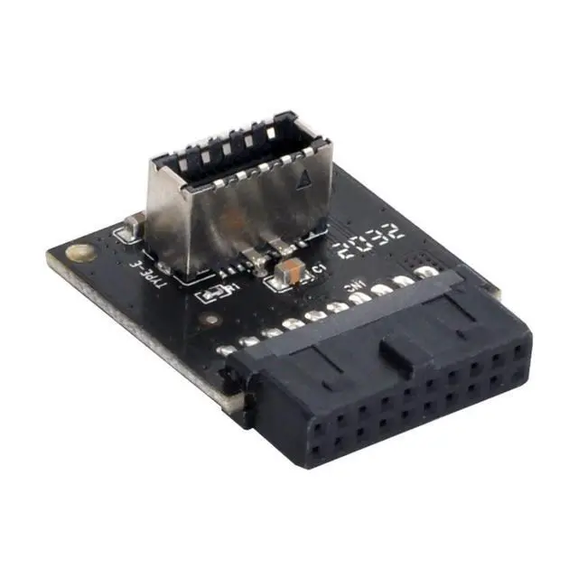 Alt view image 3 of 6 - Motherboard USB 3.0 19/20Pin to USB 3.1 Type-E Front Panel Socket Extension Adapter