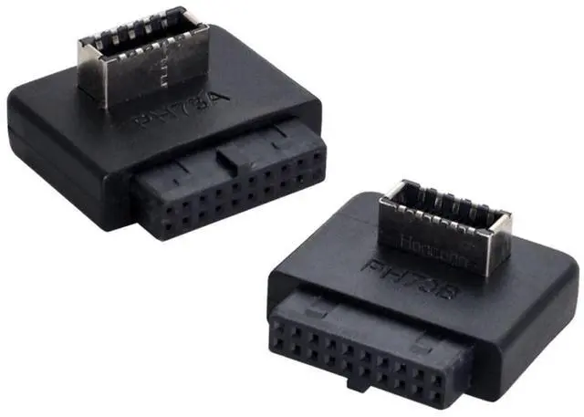 Main image of 2 Pack Overmold Motherboard USB 3.0 19/20Pin to USB 3.1 Type-E Front Panel Socket Extension Adapter