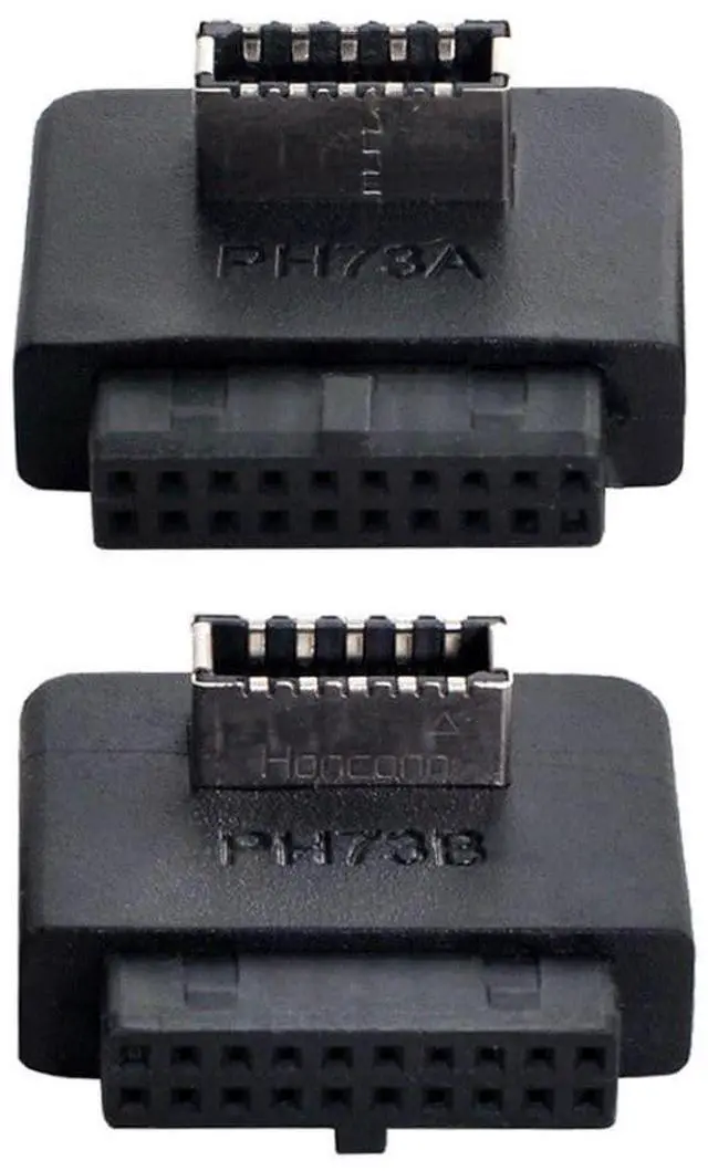 Alt view image 7 of 7 - 2 Pack Overmold Motherboard USB 3.0 19/20Pin to USB 3.1 Type-E Front Panel Socket Extension Adapter
