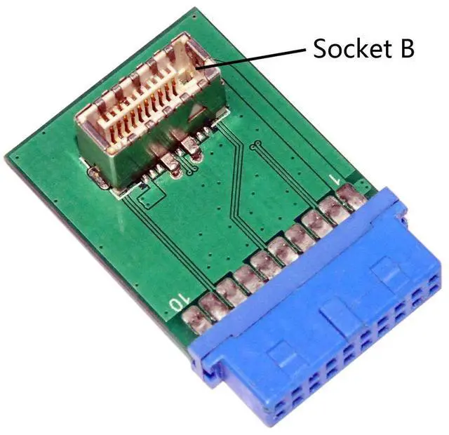 Alt view image 4 of 7 - Motherboard 19/20Pin to USB 3.1 Type-E Key-B Front Panel Socket Adapter
