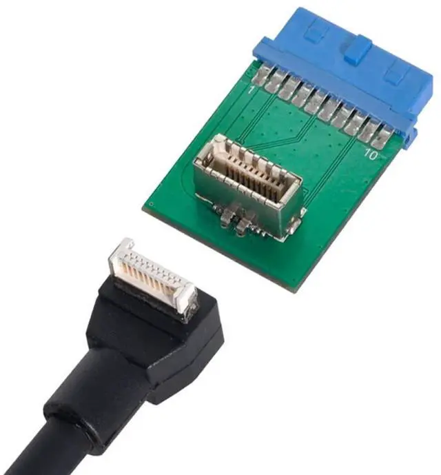 Alt view image 6 of 7 - Motherboard 19/20Pin to USB 3.1 Type-E Key-B Front Panel Socket Adapter