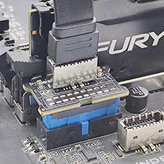 Alt view image 5 of 5 - Motherboard 19/20Pin to USB 3.1 Type E Front Panel Vertical Type Socket Converter Adapter