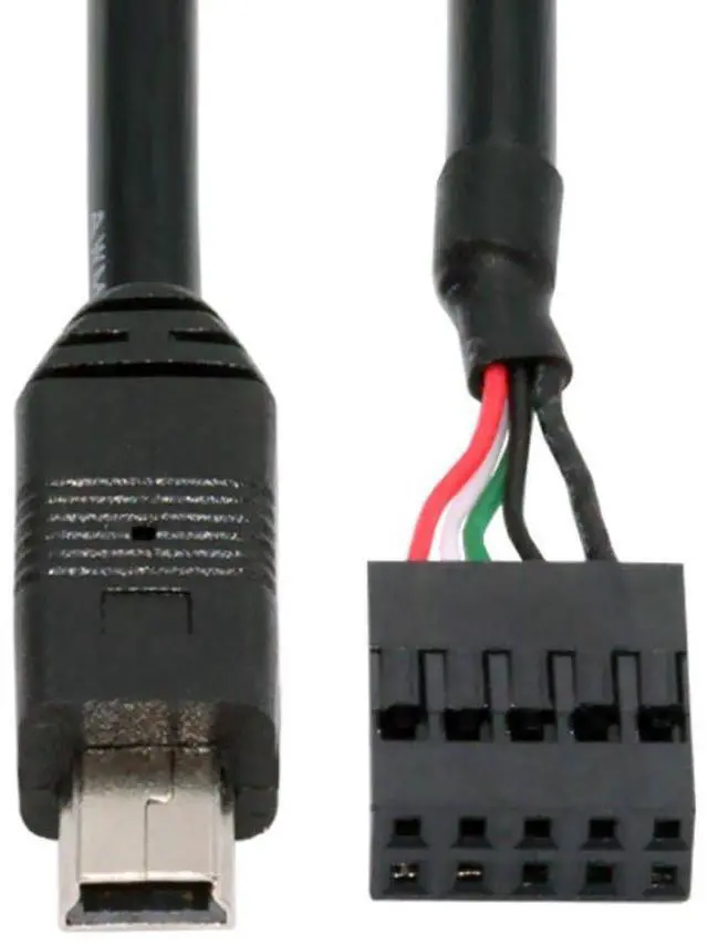 Alt view image 7 of 7 - USB 2.0 9Pin 10Pin Motherboard Header to Mini USB 5Pin Data Cable 0.5M