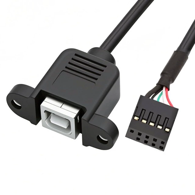 Main image of USB 2.0 Front Panel Header 9/10Pin Male to USB 2.0 Type-B Female Mainboard Header Port Extension Cable Adapter 1.64FT/0.5M