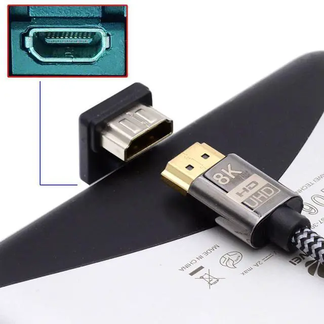 Alt view image 7 of 7 - 2 Pack Micro HDMI Male to HDMI Female 4K@60Hz 180 Degree Angled Converter Connector Adapter