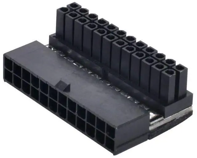 Main image of ATX 24Pin Male to Female 90 Degree Angled Mainboard PSU Power Supply Header Direction Gender Changer Connector Adapter